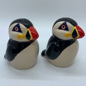 Ceramic PUFFIN Salt and Pepper Shaker Set